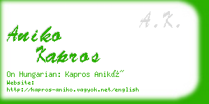 aniko kapros business card